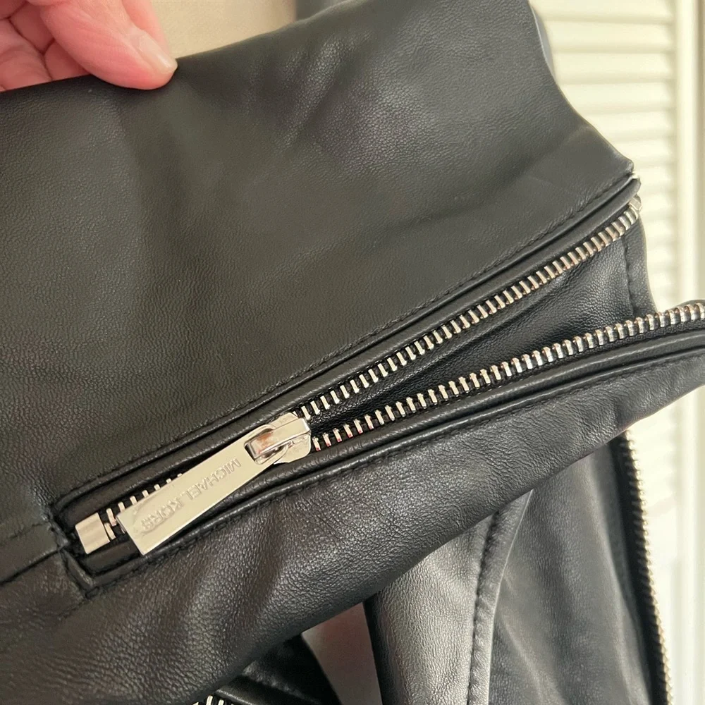Michael Kors Leather Moto Jacket - Picture 6 of 10